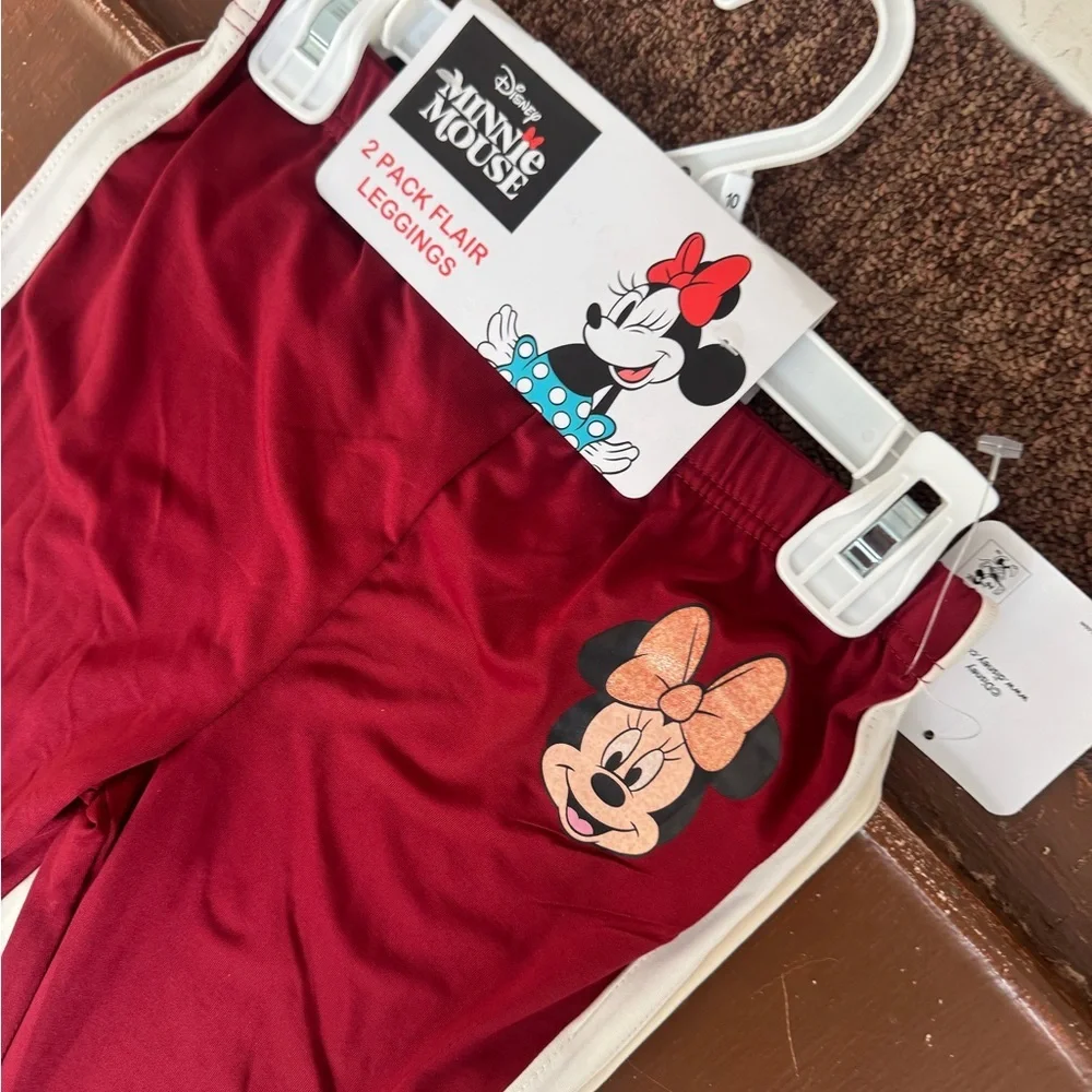 NWT 2 pairs of Disney Minnie Mouse Flare Leggings - girls 10